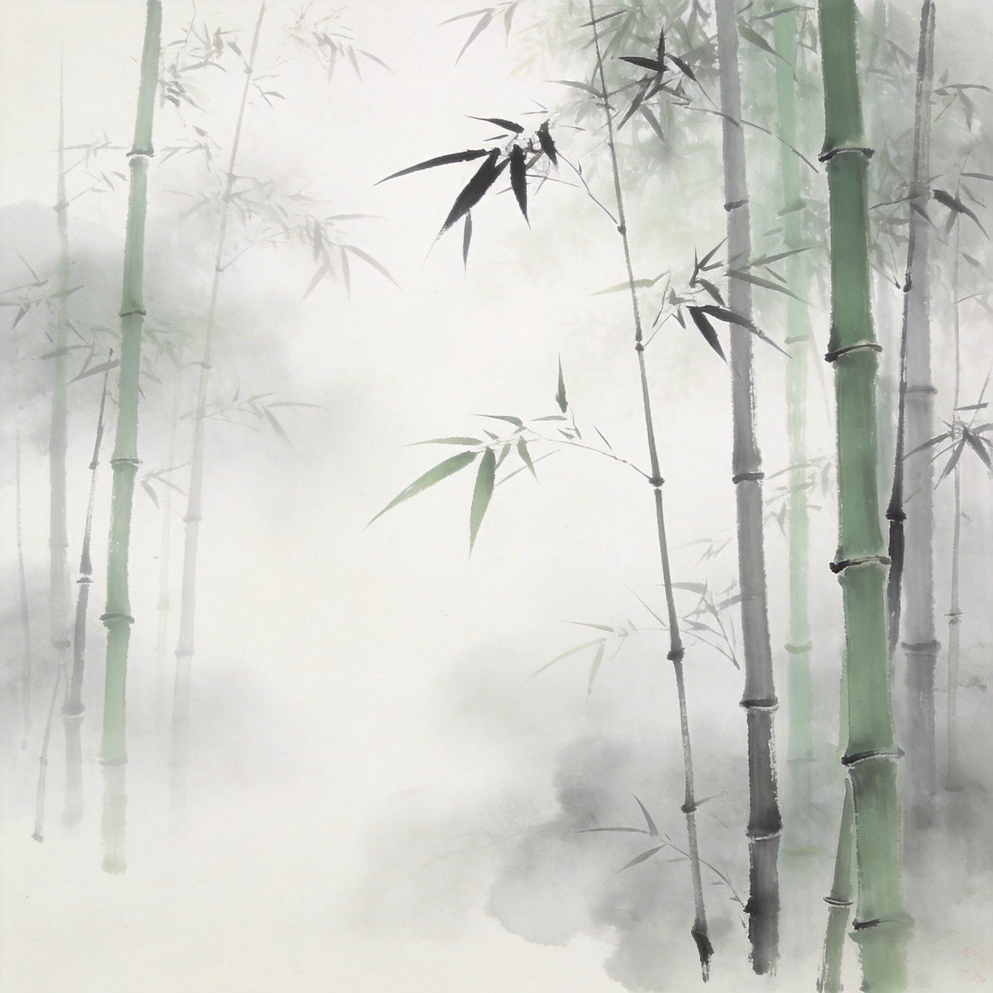 Bamboo in mist